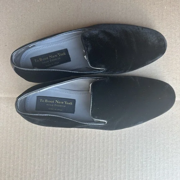 To Boot New York Lucca Velvet Loafer Leather Trim Black Men\'s Size 7.5 Italian Loafer Velvet Casual Shoes for Men | eBay main image 4